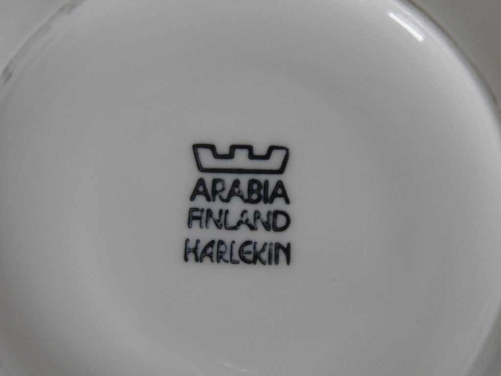 Harlekin Turkoosi kahvikuppi, aluslautanen ja kakkulautanen MYYTY - Image 4