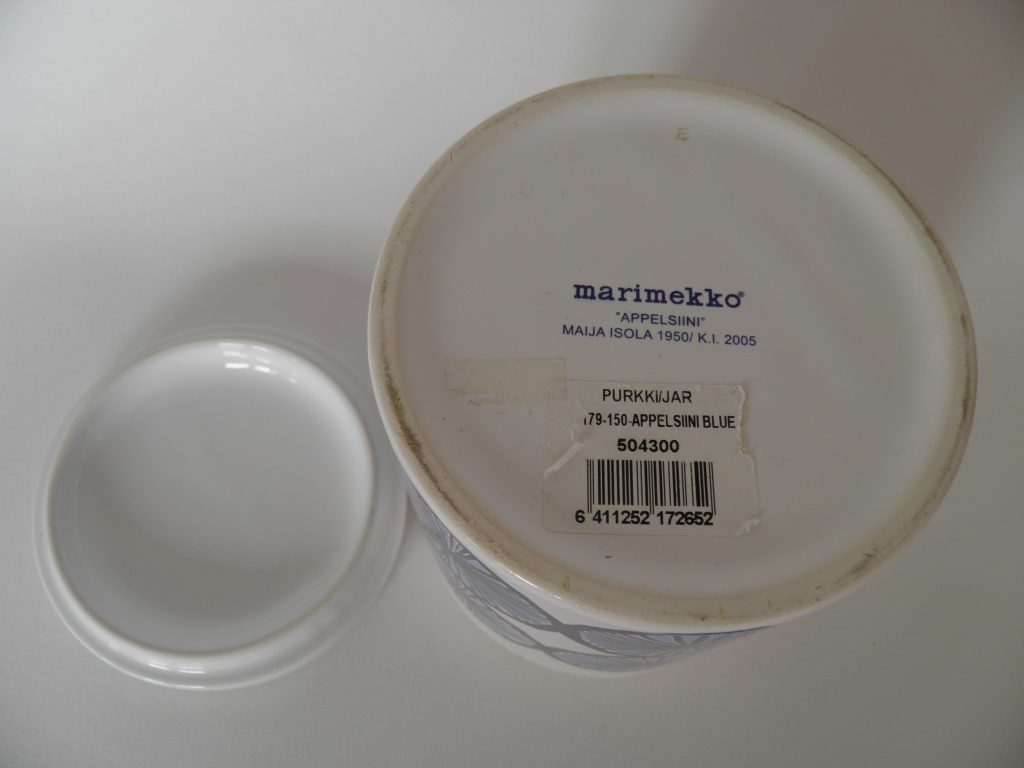 Appelsiini purkki sininen Marimekko MYYTY - Image 3