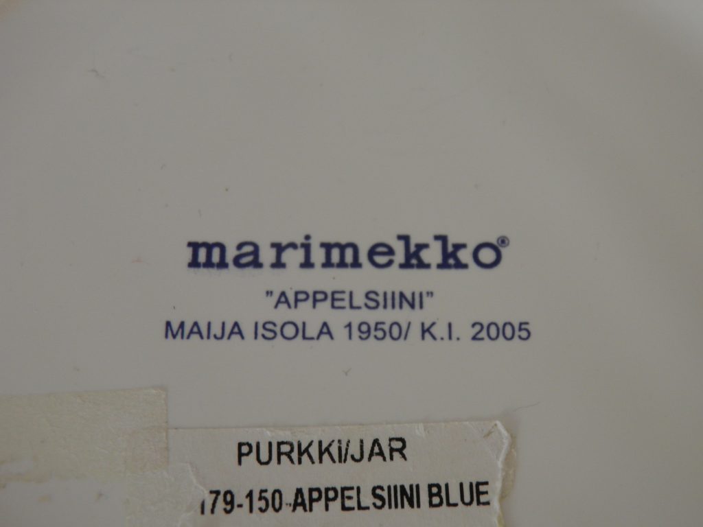 Appelsiini purkki sininen Marimekko MYYTY - Image 4