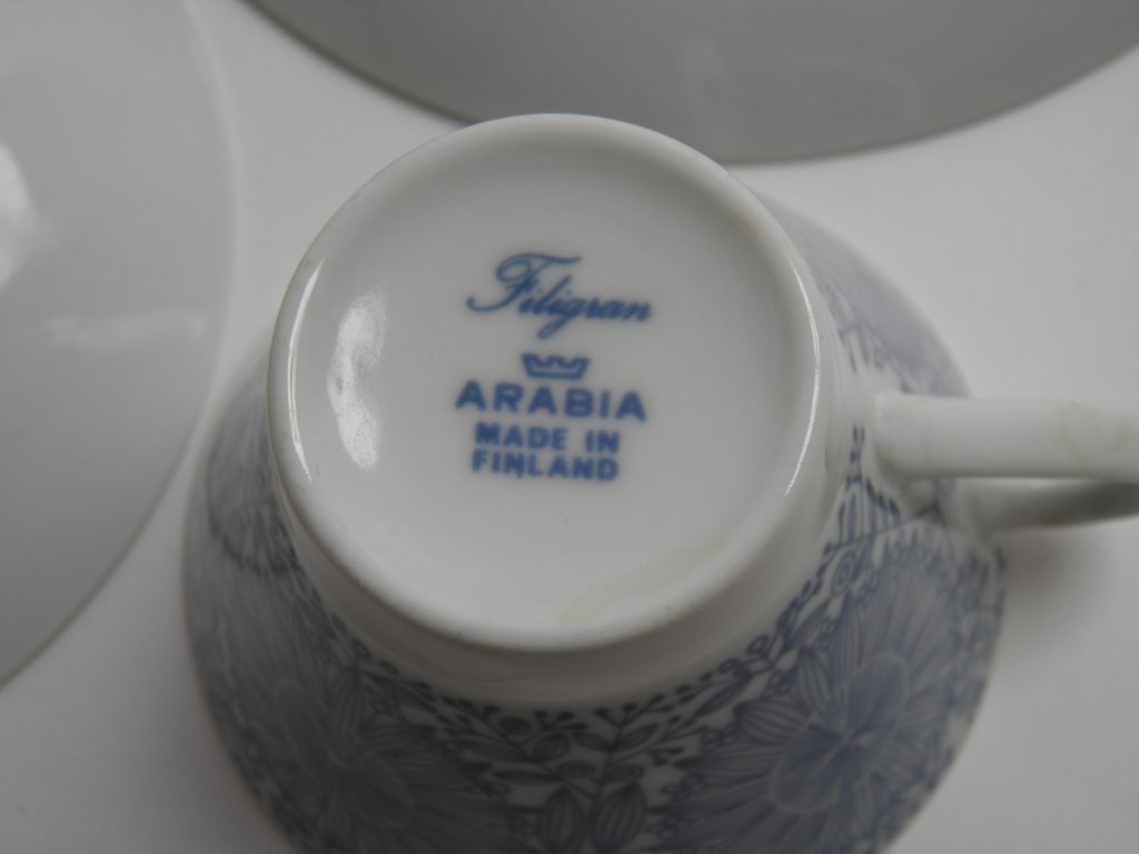 Filigran kahvikuppi ja 2 lautasta MYYTY - Image 4
