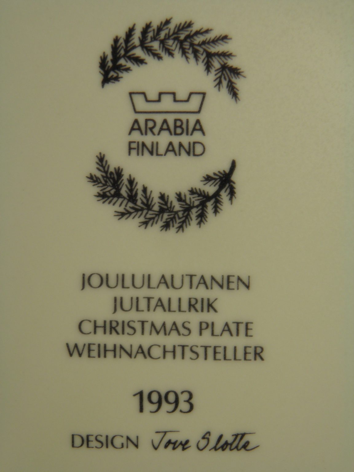 Arabian Joululautanen 1993 MYYTY - Image 4