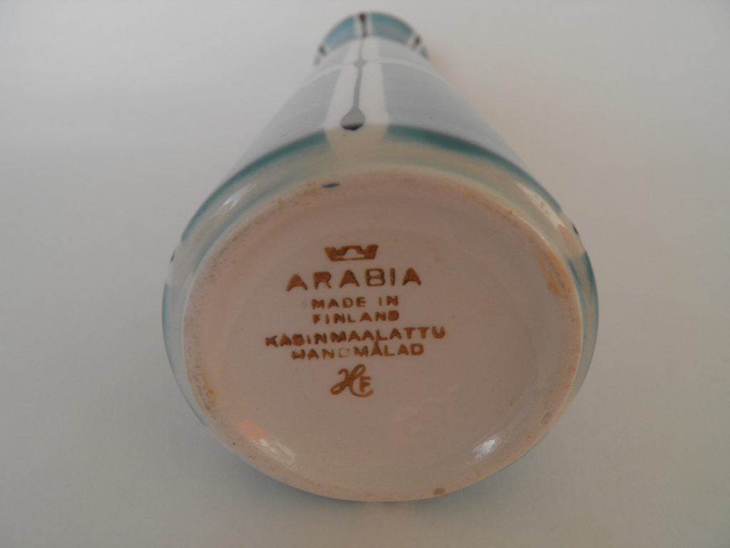 Maljakko turkoosi käsinmaalattu Arabia MYYTY - Kuva 4