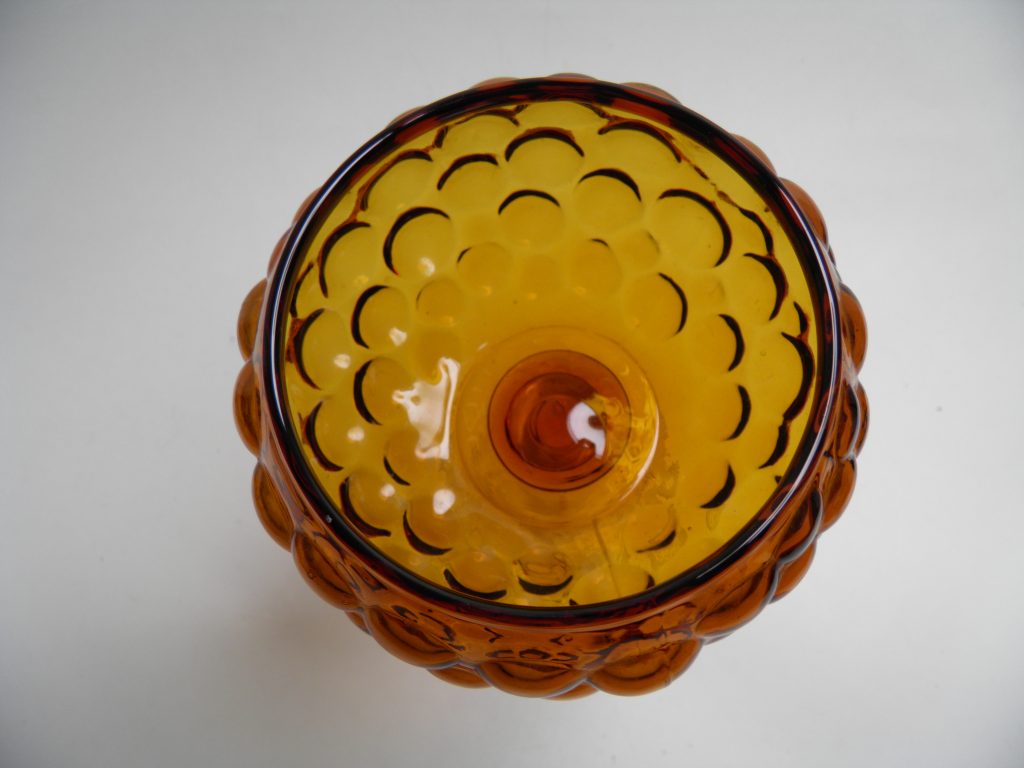 Rypäle -malja jalallinen amber MYYTY - Image 2