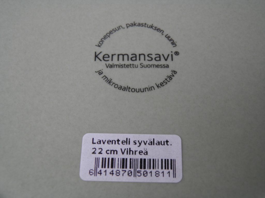 Laventeli keittolautanen vihreä Kermansavi MYYTY - Image 5