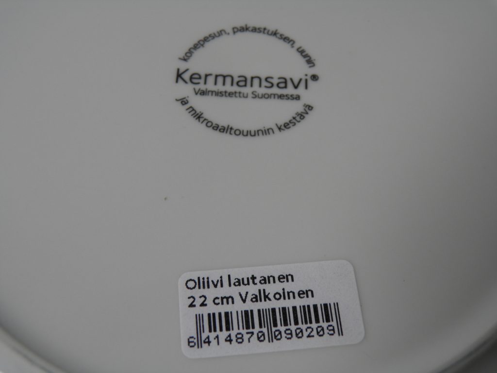 Oliivi-salaattilautanen valkoinen Kermansavi - Image 3
