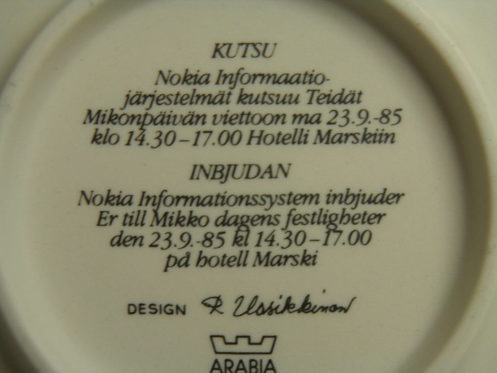 Mikonpäivä-kutsulautanen Arabia MYYTY - Image 3