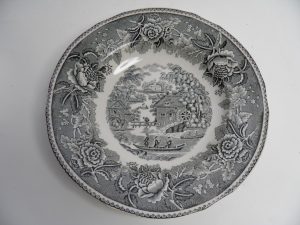 Maisema keittolautanen harmaa Arabia MYYTY Retronomi verkkokauppa