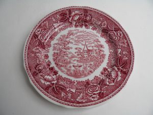 Maisema leivoslautanen 17,5 cm punainen MYYTY Retronomi verkkokauppa