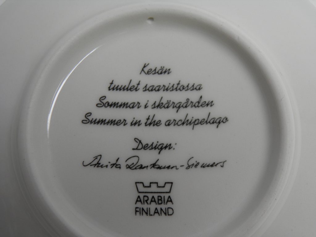 Kesän tuulet saaristossa seinälautanen Arabia MYYTY - Image 4