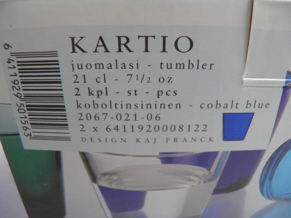 Kartio juomalasi 2kpl koboltinsininen Iittala MYYTY - Image 2