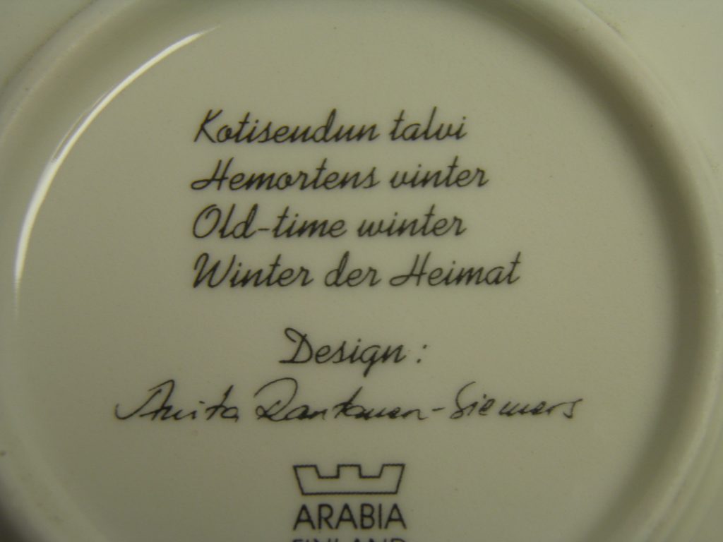 Kotiseudun talvi seinälautanen Arabia MYYTY - Image 4