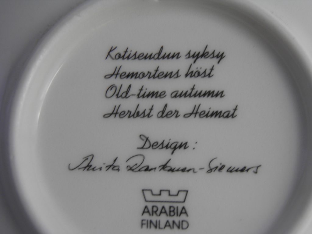 Kotiseudun syksy seinälautanen Arabia MYYTY - Image 4