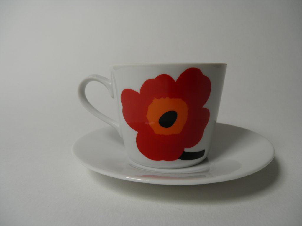 Unikko kahvikuppi ja aluslautanen Marimekko MYYTY - Image 2