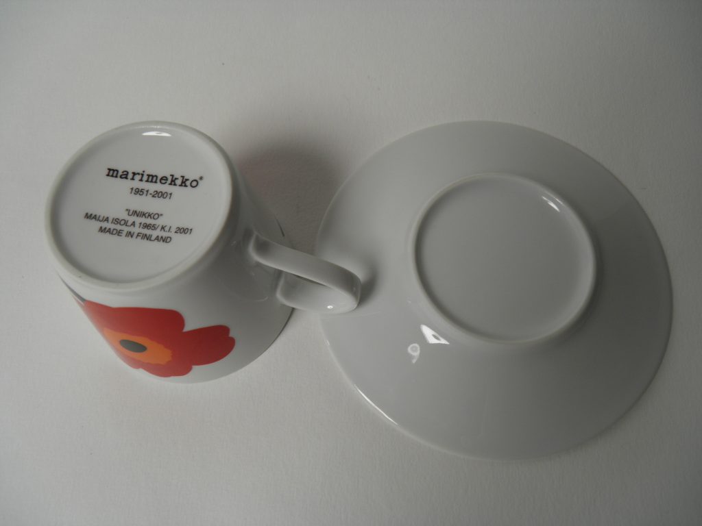 Unikko kahvikuppi ja aluslautanen Marimekko MYYTY - Image 4