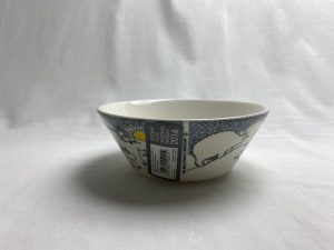 Muumi-kulho Hiihtäen kera herra Virkkunen (tarrallinen) Retronomi verkkokauppa