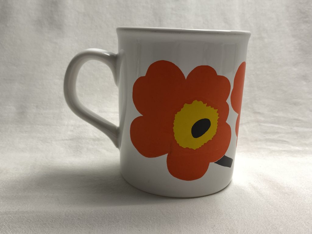 Unikko muki oranssi Retronomi verkkokauppa